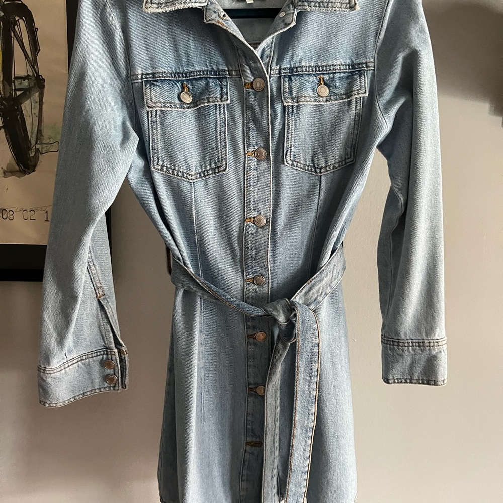 Zara Light Blue Denim Mini Dress
